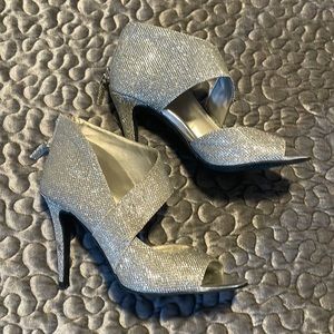 Audrey Brooke Silver Sandal Heels